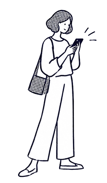 Ilustración de una mujer consultando su teléfono
